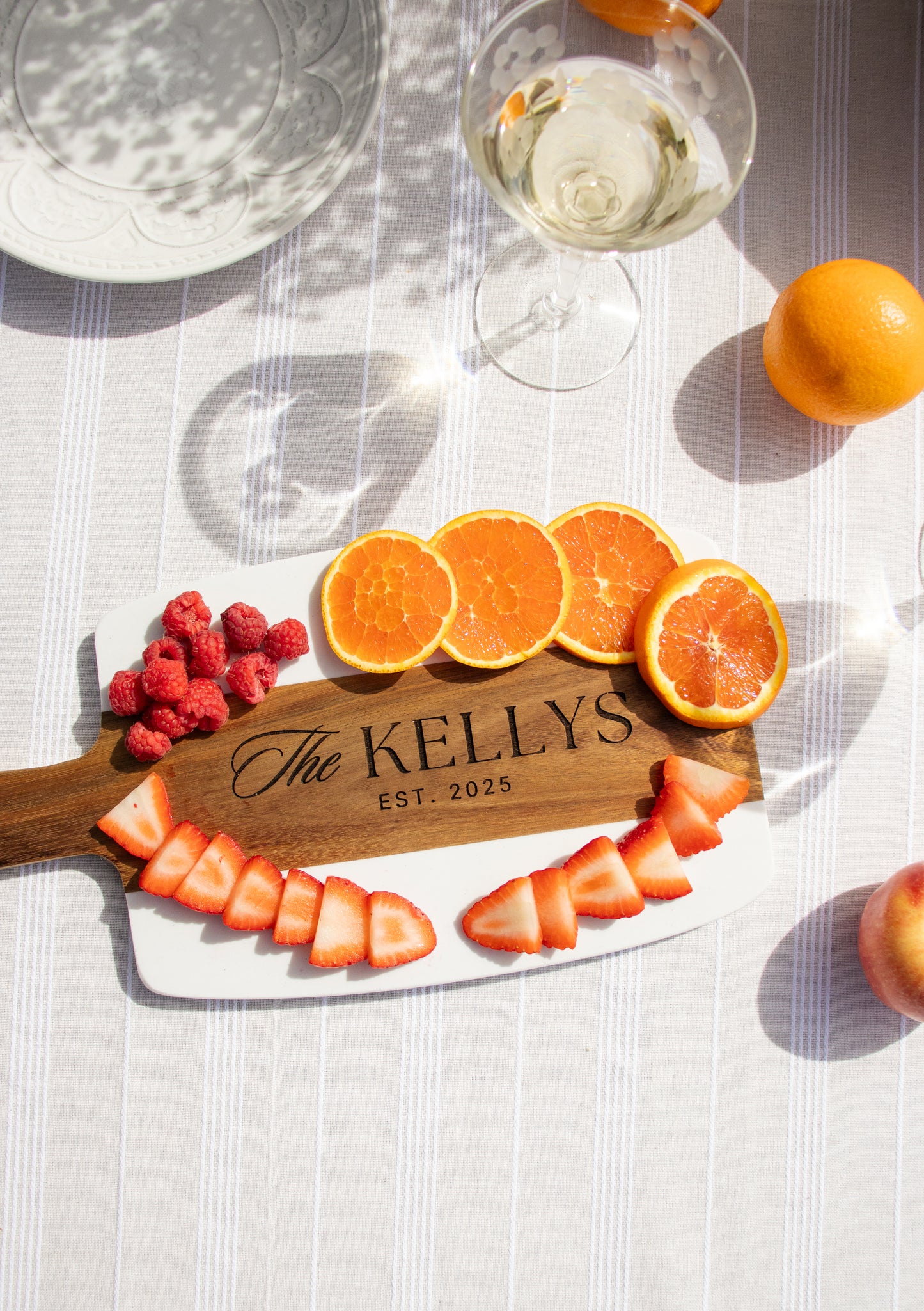 Marble & Acacia Wood Board With Handle