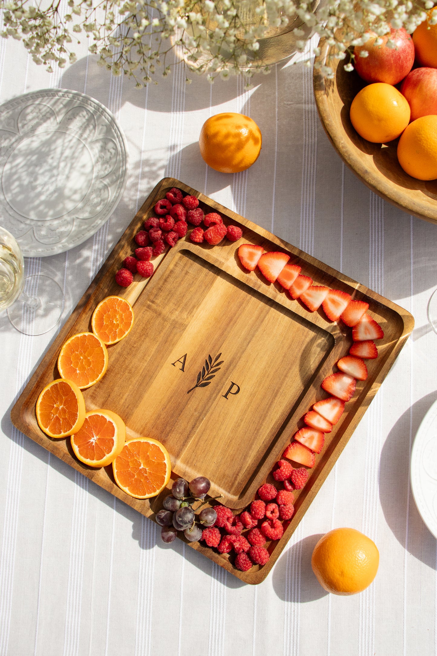 Custom Engraved Square Charcuterie Serving Board